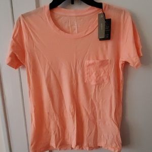 J Crew melon orange garment dyed cotton tee shirt